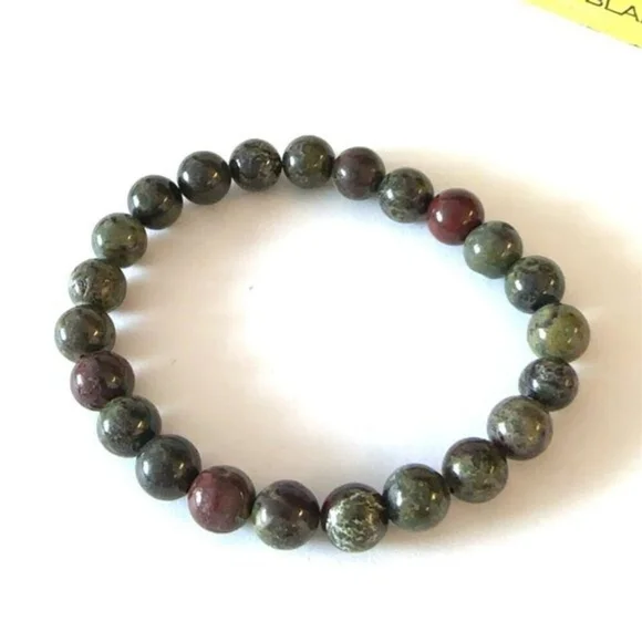 Dragon Blood Jasper 8mm Beaded Bracelet 7.48 Inch - Picture 11 of 11